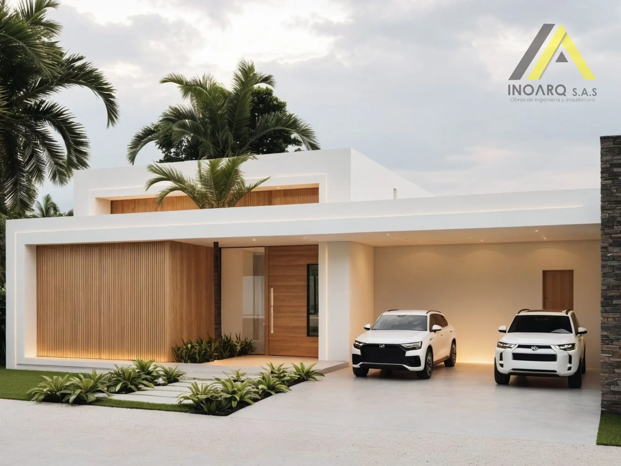 Fachada de una casa campestre diseñada y construida por INOARQ en el Meta